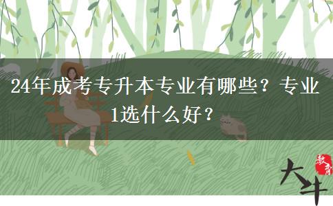 24年成考專升本專業(yè)有哪些？專業(yè)1選什么好？
