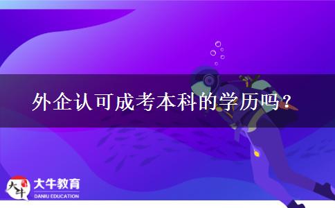 外企認(rèn)可成考本科的學(xué)歷嗎？
