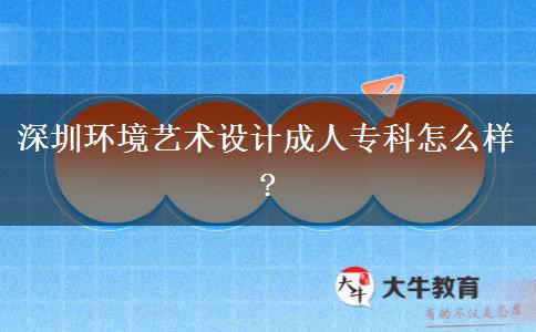 深圳環(huán)境藝術設計成人?？圃趺礃?