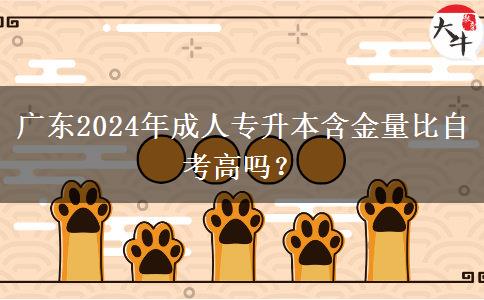廣東2024年成人專升本含金量比自考高嗎？