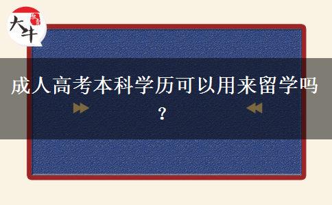 成人高考本科學(xué)歷可以用來留學(xué)嗎？