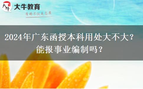 2024年廣東函授本科用處大不大？能報事業(yè)編制嗎？