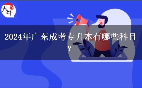 2024年廣東成考專升本有哪些科目？