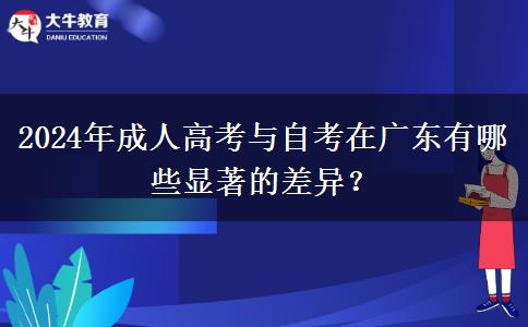 2024年成人高考與自考在廣東有哪些顯著的差異？