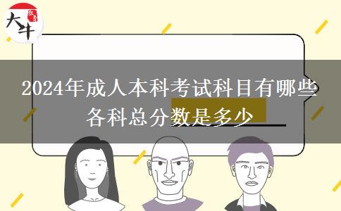 2024年成人本科考試科目有哪些 各科總分?jǐn)?shù)是多少