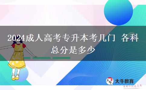 2024成人高考專升本考幾門(mén) 各科總分是多少