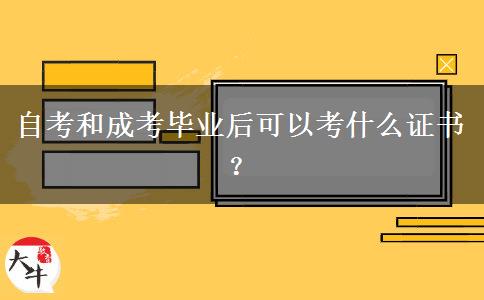 自考和成考畢業(yè)后可以考什么證書？
