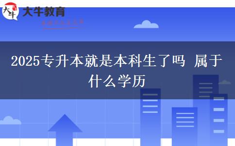 2025專升本就是本科生了嗎 屬于什么學(xué)歷 2025專升本就是本科生了嗎 屬于什么學(xué)歷