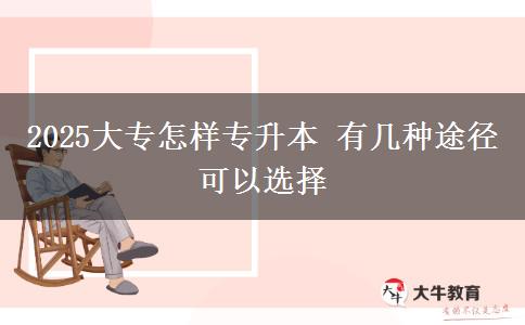 2025大專怎樣專升本 有幾種途徑可以選擇 2025大專怎樣專升本 有幾種途徑可以選擇