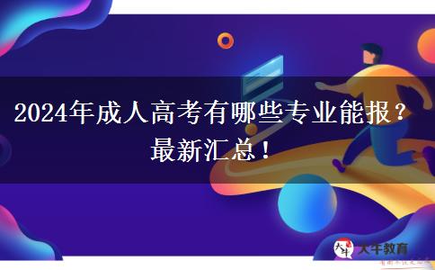 2024年成人高考有哪些專業(yè)能報？最新匯總！