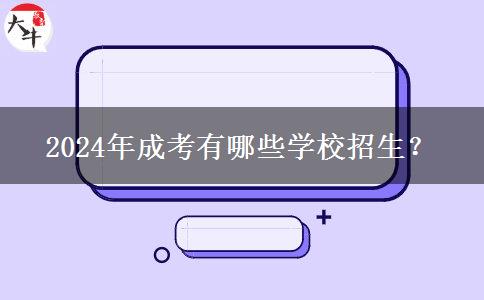 2024年成考有哪些學(xué)校招生？