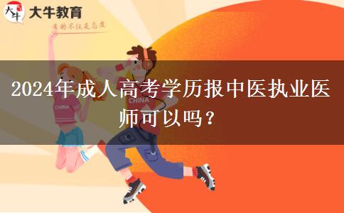 2024年成人高考學(xué)歷報(bào)中醫(yī)執(zhí)業(yè)醫(yī)師可以嗎？