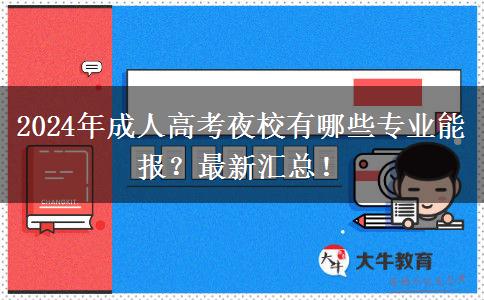 2024年成人高考夜校有哪些專業(yè)能報？最新匯總！