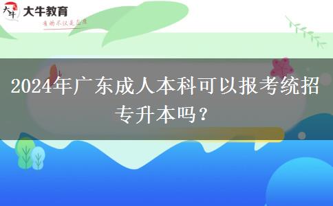 2024年廣東成人本科可以報(bào)考統(tǒng)招專升本嗎？