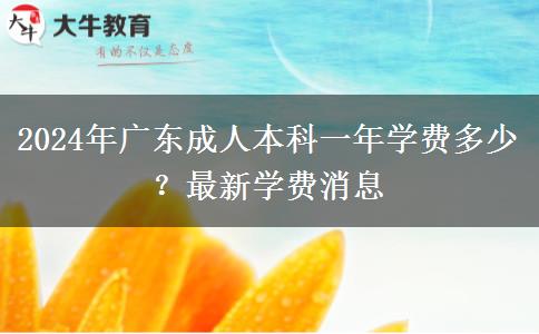 2024年廣東成人本科一年學(xué)費(fèi)多少？最新學(xué)費(fèi)消息