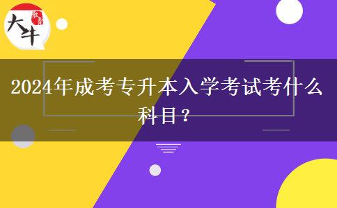 2024年成考專升本入學考試考什么科目？