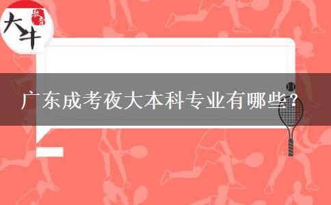 廣東成考夜大本科專(zhuān)業(yè)有哪些？