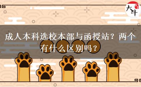 成人本科選校本部與函授站？?jī)蓚€(gè)有什么區(qū)別嗎？