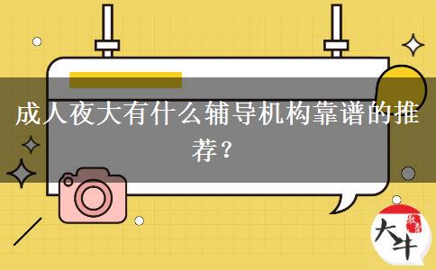 成人夜大有什么輔導機構靠譜的推薦？