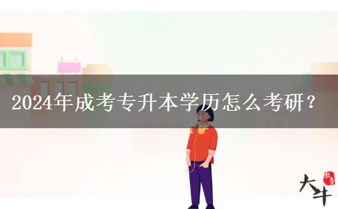 2024年成考專升本學(xué)歷怎么考研？
