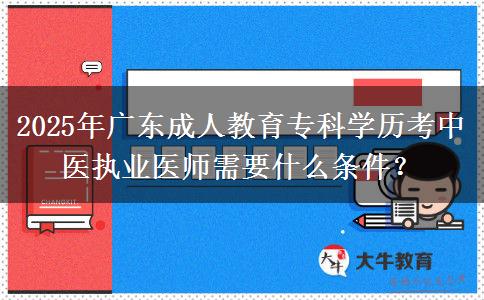 2025年廣東成人教育?？茖W(xué)歷考中醫(yī)執(zhí)業(yè)醫(yī)師需要什么條件？