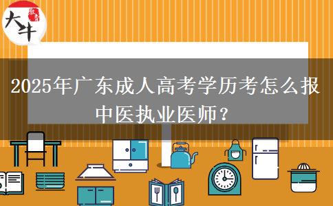 2025年廣東成人高考學(xué)歷考怎么報(bào)中醫(yī)執(zhí)業(yè)醫(yī)師？