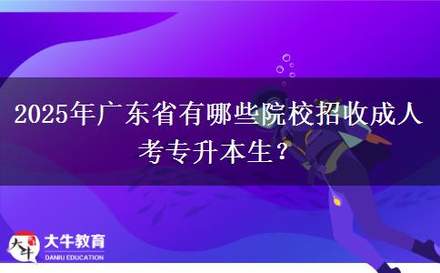 2025年廣東省有哪些院校招收成人考專升本生？
