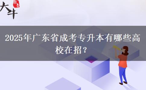 2025年廣東省成考專升本有哪些高校在招？