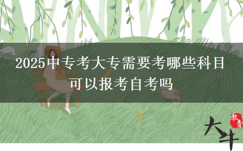 2025中專(zhuān)考大專(zhuān)需要考哪些科目 可以報(bào)考自考嗎