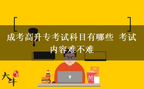 成考高升?？荚嚳颇坑心男?考試內(nèi)容難不難