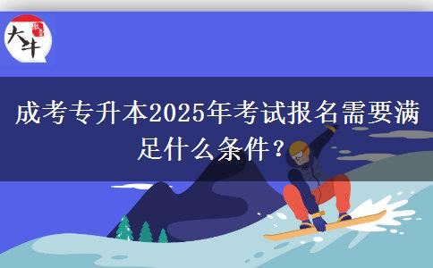 成考專升本2025年考試報(bào)名需要滿足什么條件？