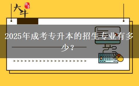 2025年成考專升本的招生專業(yè)有多少？