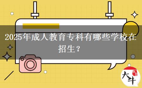2025年成人教育?？朴心男W(xué)校在招生？