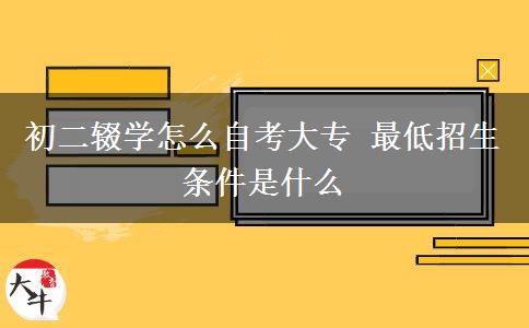 初二輟學怎么自考大專 最低招生條件是什么