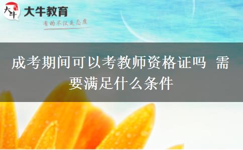 成考期間可以考教師資格證嗎 需要滿足什么條件 成考期間可以考教師資格證嗎 需要滿足什么條件