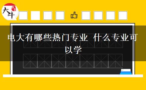 電大有哪些熱門專業(yè) 什么專業(yè)可以學