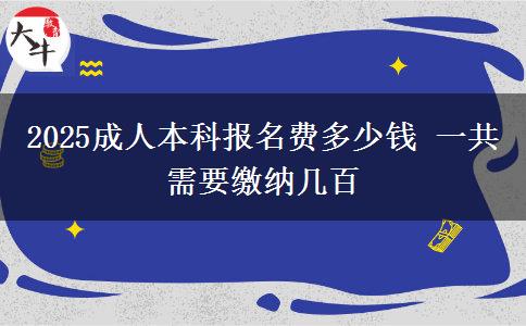 2025成人本科報(bào)名費(fèi)多少錢 一共需要繳納幾百