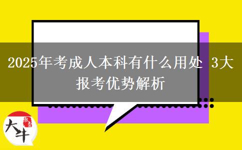 2025年考成人本科有什么用處 3大報(bào)考優(yōu)勢(shì)解析