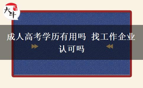 成人高考學(xué)歷有用嗎 找工作企業(yè)認可嗎