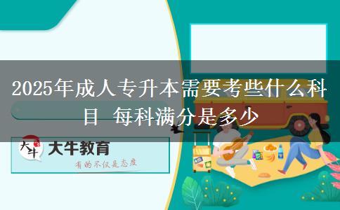 2025年成人專升本需要考些什么科目 每科滿分是多少