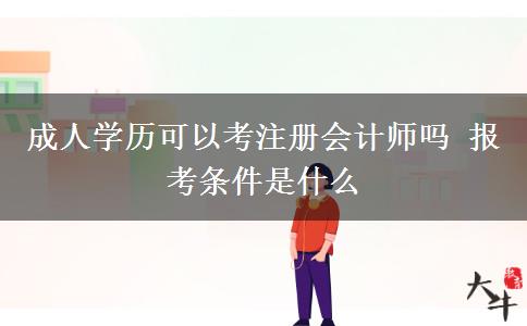 成人學(xué)歷可以考注冊(cè)會(huì)計(jì)師嗎 報(bào)考條件是什么