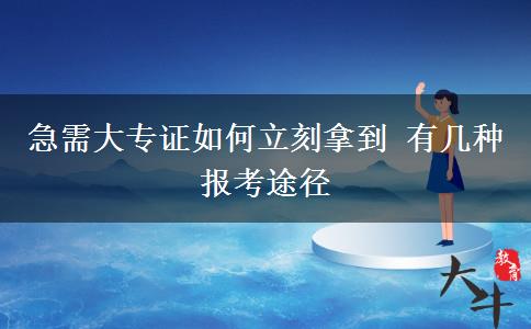 急需大專證如何立刻拿到 有幾種報考途徑