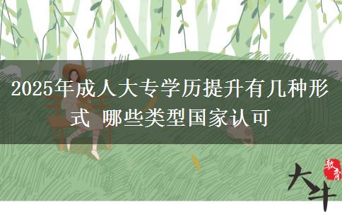 2025年成人大專學(xué)歷提升有幾種形式 哪些類型國家認(rèn)可