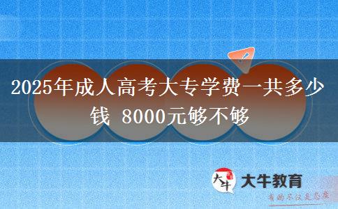 2025年成人高考大專學(xué)費(fèi)一共多少錢(qián) 8000元夠不夠
