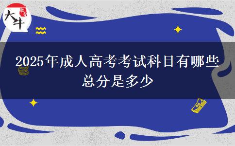 2025年成人高考考試科目有哪些 總分是多少