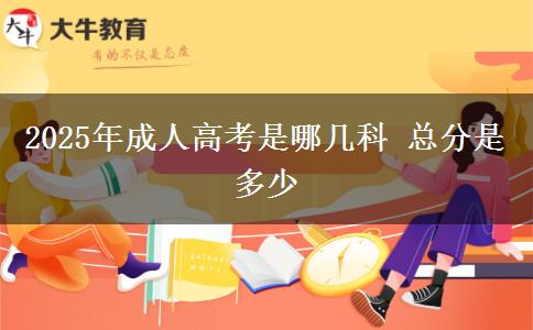 2025年成人高考是哪幾科 總分是多少