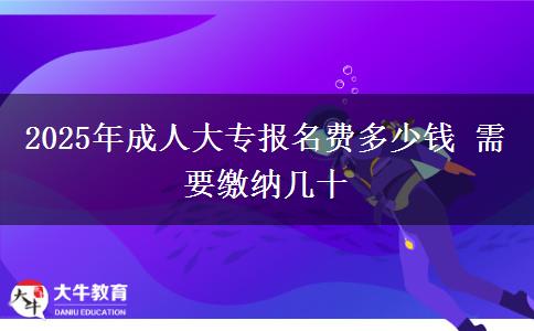 2025年成人大專報(bào)名費(fèi)多少錢 需要繳納幾十
