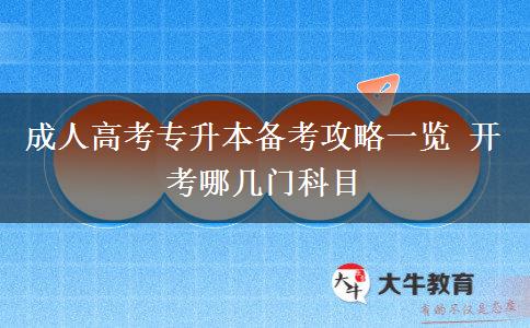 成人高考專升本備考攻略一覽 開考哪幾門科目