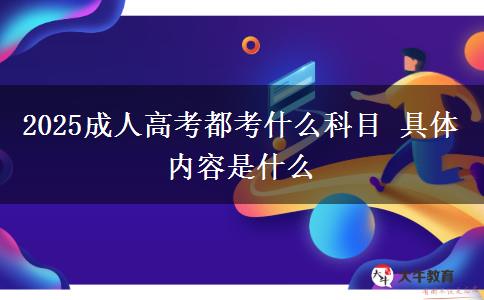 2025成人高考都考什么科目 具體內(nèi)容是什么 2025成人高考都考什么科目 具體內(nèi)容是什么