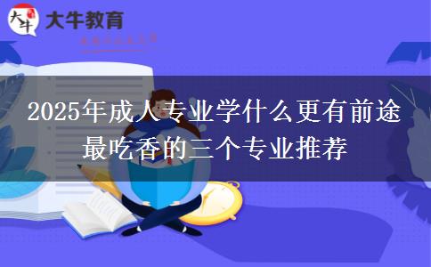 2025年成人專業(yè)學(xué)什么更有前途 最吃香的三個(gè)專業(yè)推薦 2025年成人專業(yè)學(xué)什么更有前途 最吃香的三個(gè)專業(yè)推薦